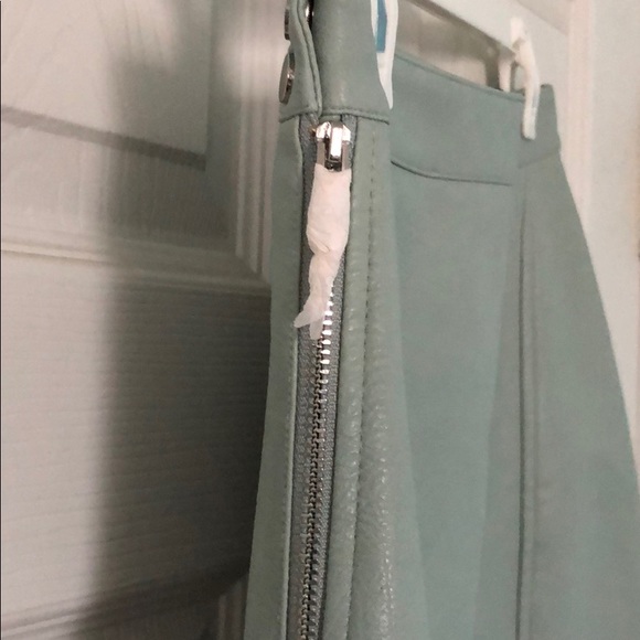 Zara light blue/gray leather mini skirt. NWT. - Picture 2 of 7